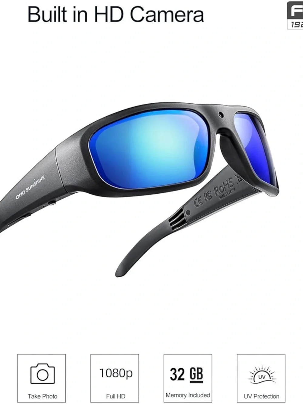 OHO SUNSHINE Vidsoul Smart Camera Glasses with 1080P HD Photo & Video Recording